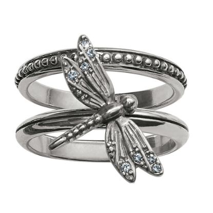 Picture of Brighton Solstice Dragonfly Stack Rings - Set of 2