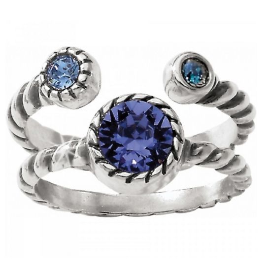 Picture of Brighton Halo Stackable Rings - Set of 2