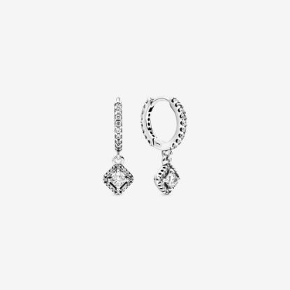 Picture of Pandora Sparkling Square Huggie Hoop Earrings