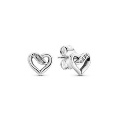 Picture of Pandora Ribbons of Love Heart Post Earrings