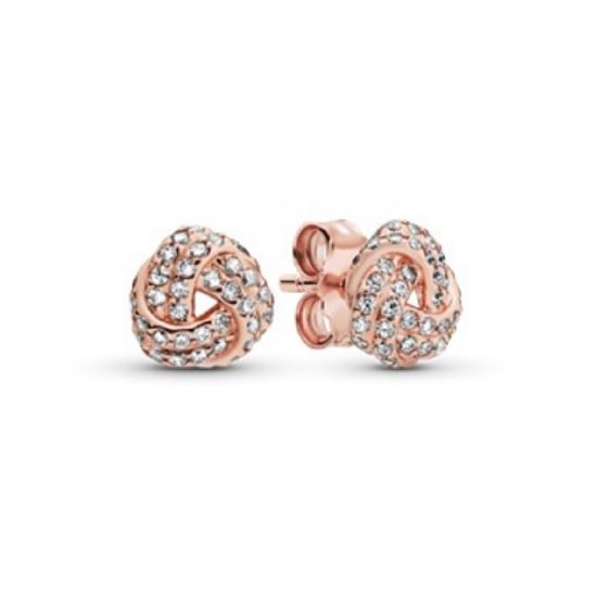 Picture of Pandora Rose Sparkling Love Knot Post Earrings