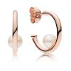 Picture of Pandora Rose Contemporary Pearl 3/4 Hoop Post Earrings