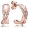 Picture of Pandora Rose Entwined Half Hoop Post Earrings