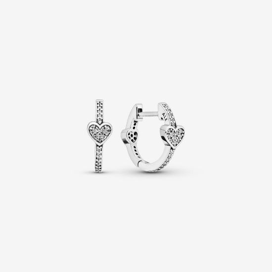 Picture of Pandora Alluring Hearts Huggie Hoop Earrings