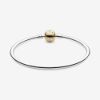 Picture of Pandora Bangle Charm Bracelet - Sterling Silver with 14k Gold Clasp