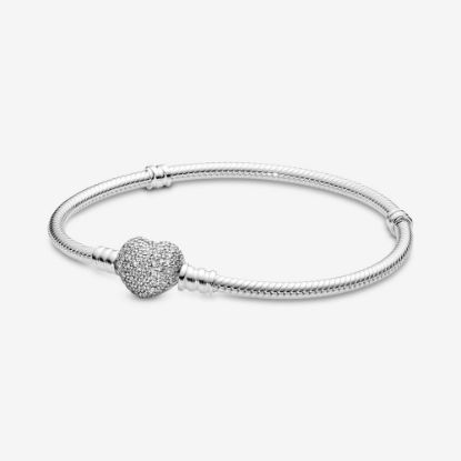 Picture of Pandora Pavé Heart Clasp Charm Bracelet - Sterling Silver with CZ