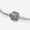 Picture of Pandora Pavé Barrel Clasp Charm Bracelet - Sterling Silver with CZ