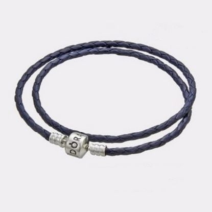 Picture of Pandora Navy Double Leather Bracelet 