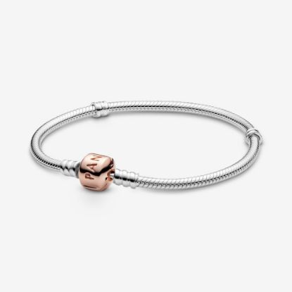 Picture of Pandora Rose Barrel Clasp Charm Bracelet - Sterling Silver & Pandora Rose