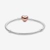 Picture of Pandora Rose Pavé Heart Clasp Charm Bracelet - Sterling Silver, Pandora Rose, CZ