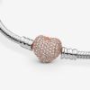 Picture of Pandora Rose Pavé Heart Clasp Charm Bracelet - Sterling Silver, Pandora Rose, CZ