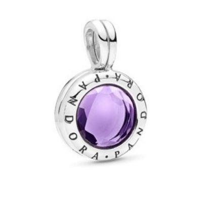 Picture of Pandora Faceted Floating Locket Synthetic Amethyst Charm